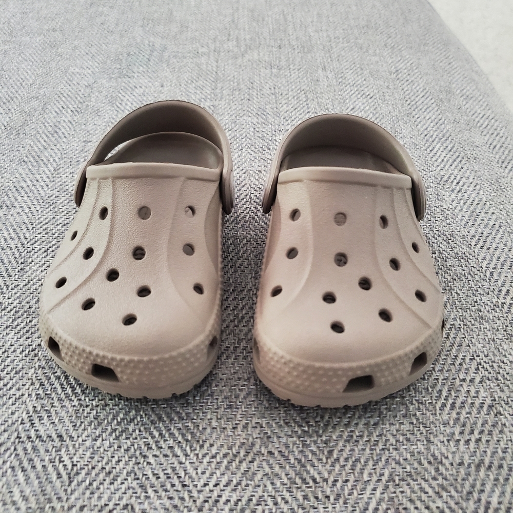 Toddler Crocs  size 4/5 - tan color with strap